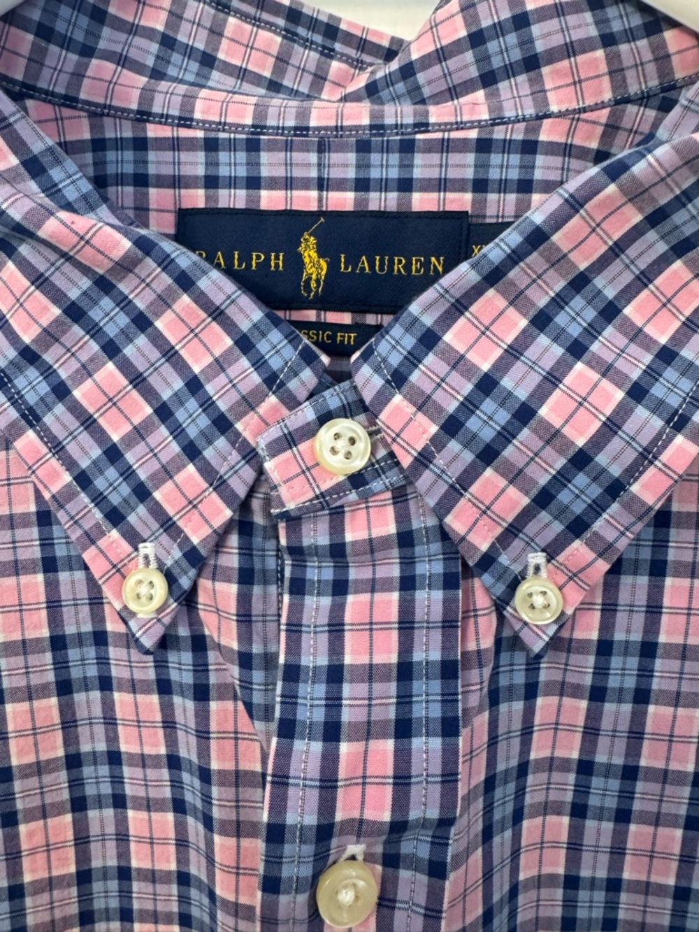 Ralph Lauren Pink & Blue Plaid Button-Down Shirt Size XXL - Picture 3 of 5